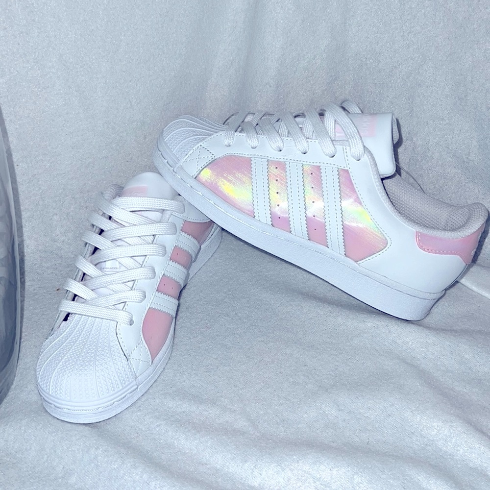 NWT Adidas SUPERSTAR Pink & White sz US 5.5 36 2/3 UK 4